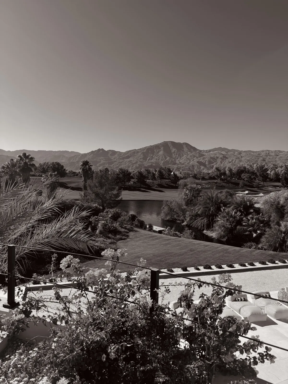Mountains, palms and gardens in La Quinta
